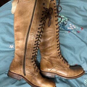Bed Stu Tan Lace Up Leather Boots